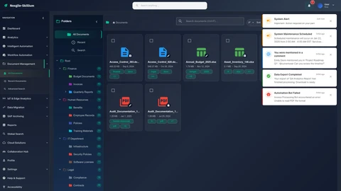 Documents Management Interface - Enterprise document management with AI-powered classification and workflow automation